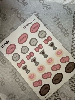 RHODE Pink LA Sticker Sheet limited edition stickers